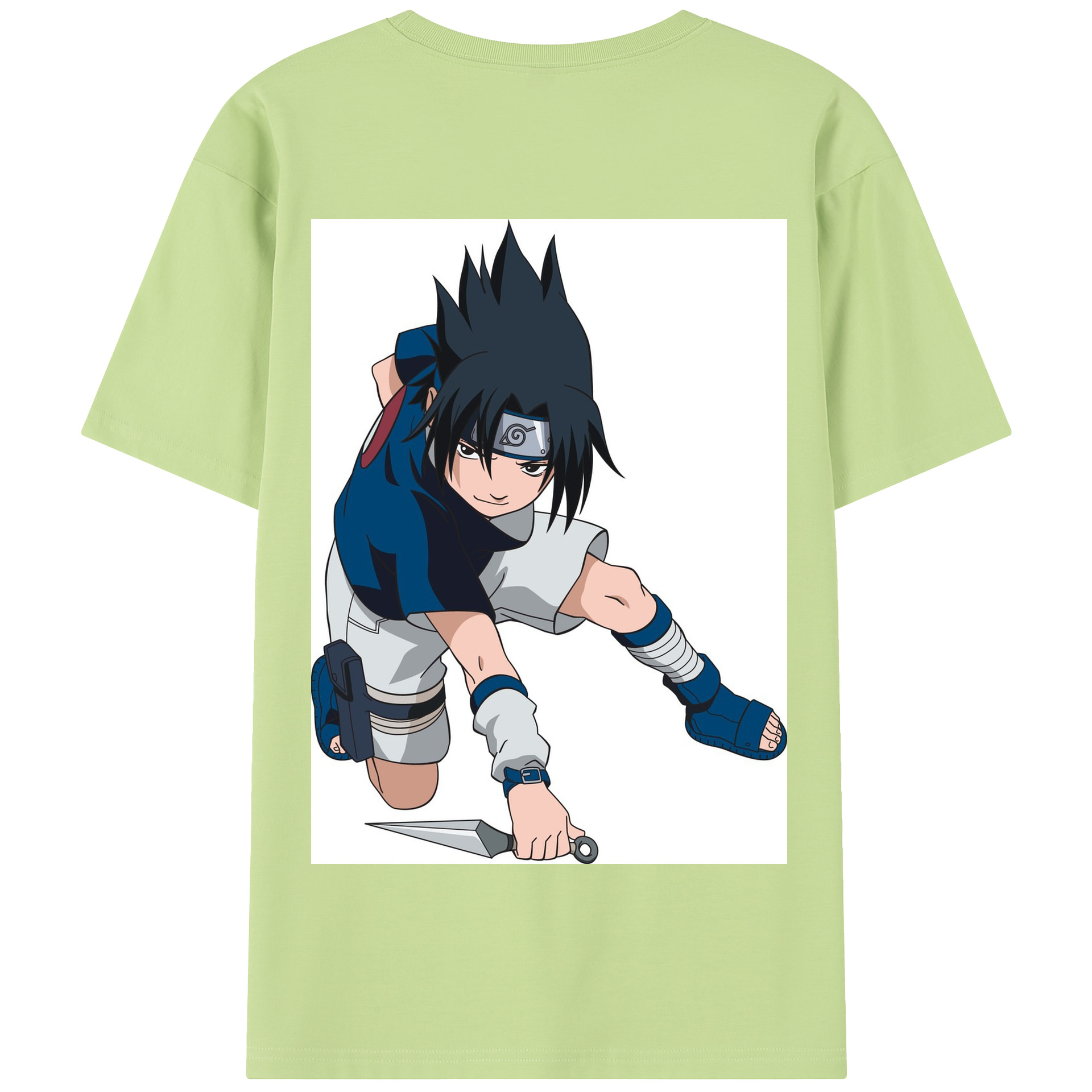 （画像用） NARUTO -ナルト- うちは サスケ Uchiha Sasuke 綿100％半袖Tシャツ（背面プリント）